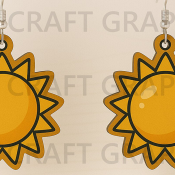 Intra απο ξύλο plywood 3mm-4mm πάχος – Σκουλαρίκια Sunshine Cut Laser Δίασταση  5x5 cm INTRAFABR-123396109 - Image 1