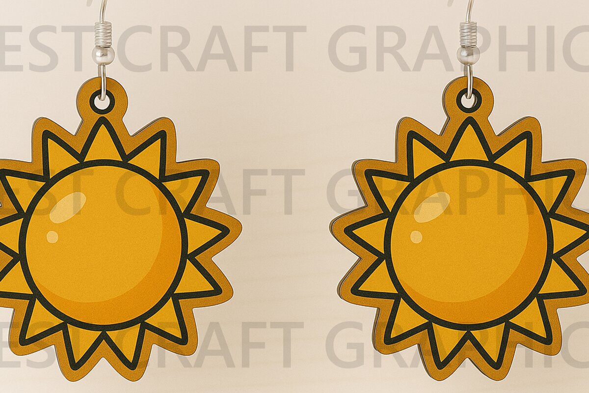 Intra απο ξύλο plywood 3mm-4mm πάχος – Σκουλαρίκια Sunshine Cut Laser Δίασταση  5x5 cm INTRAFABR-123396109