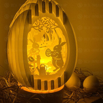 Intra απο ξύλο plywood 3mm-4mm πάχος – Σούπερ χαριτωμένο Πασχαλινό λαγουδάκι Ζευγάρι Δίασταση  20x20 cm INTRAFABR-27185923 - Image 2