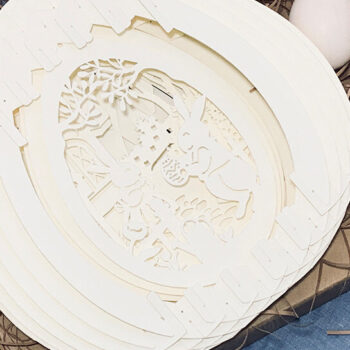 Intra απο ξύλο plywood 3mm-4mm πάχος – Σούπερ χαριτωμένο Πασχαλινό λαγουδάκι Ζευγάρι Δίασταση  20x20 cm INTRAFABR-27185923 - Image 4