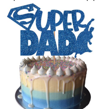 Intra απο ξύλο plywood 3mm-4mm πάχος – Super Dad Cake Topper Δίασταση  20x20 cm INTRAFABR-12271014 - Image 1