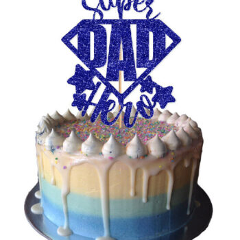 Intra απο ξύλο plywood 3mm-4mm πάχος – Super Dad Hero Cake Topper Δίασταση  20x20 cm INTRAFABR-12661715 - Image 1