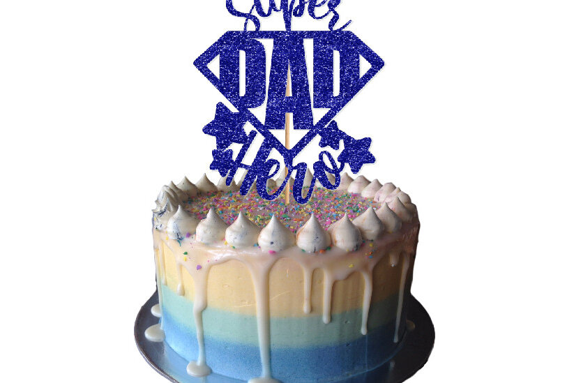 Intra απο ξύλο plywood 3mm-4mm πάχος – Super Dad Hero Cake Topper Δίασταση  20x20 cm INTRAFABR-12661715