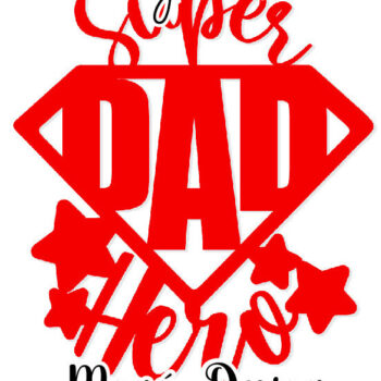 Intra απο ξύλο plywood 3mm-4mm πάχος – Super Dad Hero Cake Topper Δίασταση  20x20 cm INTRAFABR-12661715 - Image 2