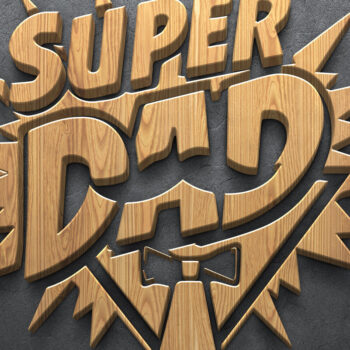 Intra απο ξύλο plywood 3mm-4mm πάχος – Πακέτο σημάτων κοπής Super Dad Δίασταση  20x20 cm INTRAFABR-124376993 - Image 2