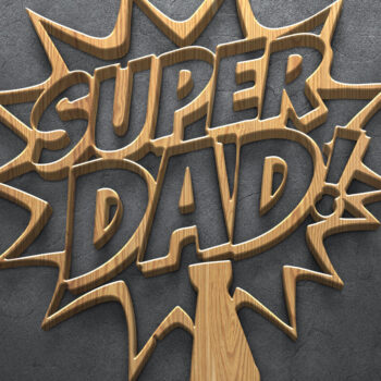 Intra απο ξύλο plywood 3mm-4mm πάχος – Πακέτο σημάτων κοπής Super Dad Δίασταση  20x20 cm INTRAFABR-124376993 - Image 4