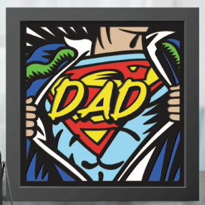 Intra απο ξύλο plywood 3mm-4mm πάχος – Πρότυπο Super Dad Shadow Box Δίασταση  20x20 cm INTRAFABR-69841722