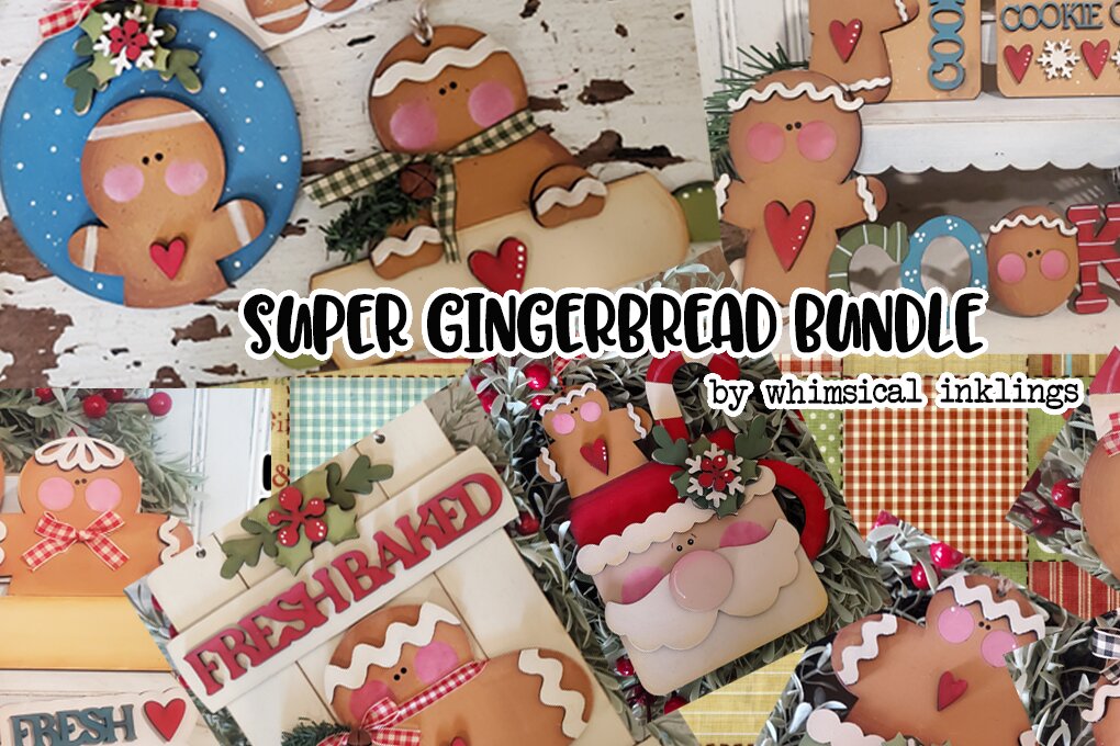 Intra απο ξύλο plywood 3mm-4mm πάχος – Πακέτο Super Gingerbread Laser Δίασταση  20x20 cm INTRAFABR-110234639