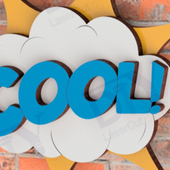 Intra απο ξύλο plywood 3mm-4mm πάχος – Σημάδια κόμικ Super Hero Δίασταση  20x20 cm INTRAFABR-109867050 - Image 3