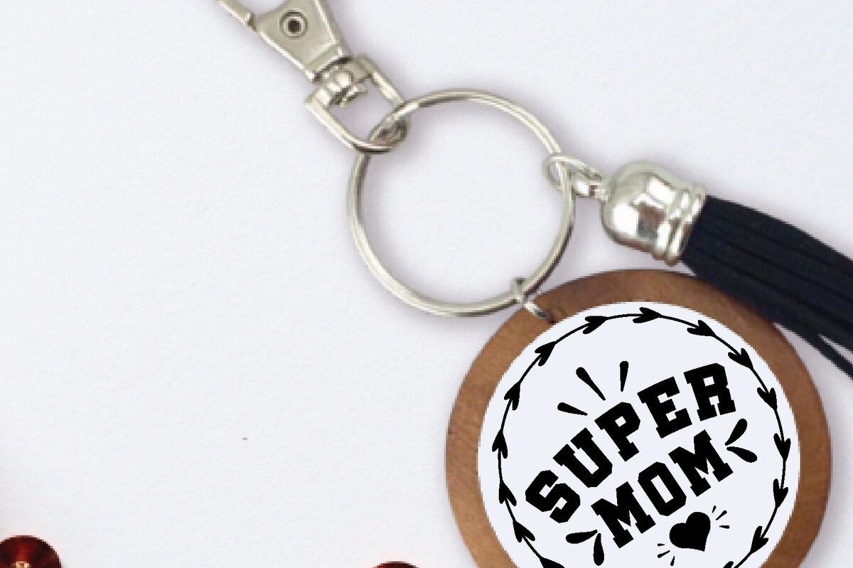 Intra απο ξύλο plywood 3mm-4mm πάχος – Super Mom Keychain Δίασταση  5x5 cm INTRAFABR-68451560