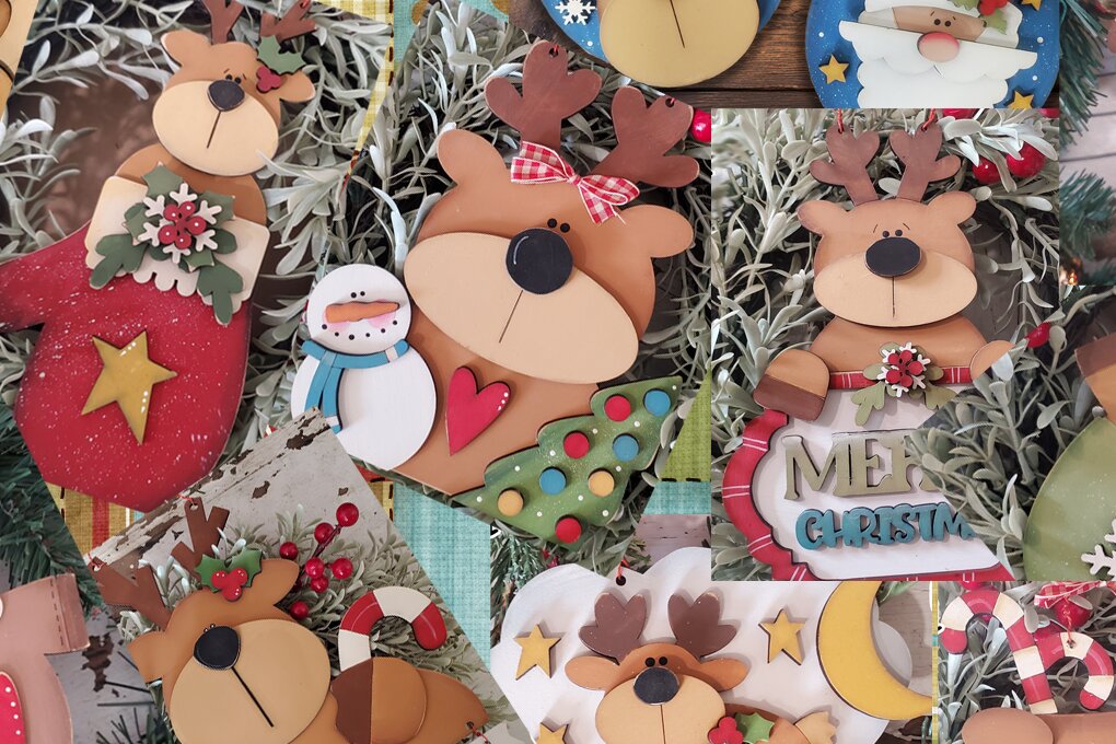 Intra απο ξύλο plywood 3mm-4mm πάχος – Πακέτο Super Reindeer Δίασταση  20x20 cm INTRAFABR-110234829