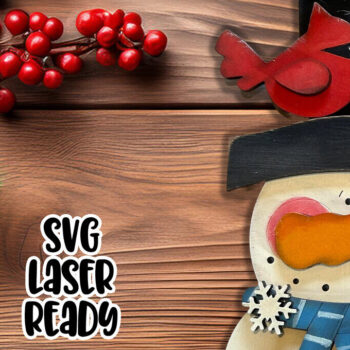 Intra απο ξύλο plywood 3mm-4mm πάχος – Πακέτο Laser Super Snowman Orna Δίασταση 20x20 cm INTRAFABR-110235264 - Image 2