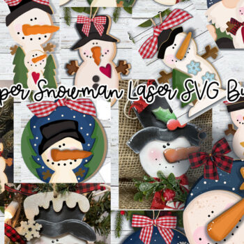 Intra απο ξύλο plywood 3mm-4mm πάχος – Πακέτο Super Snowman- Δίασταση 20x20 cm INTRAFABR-55447101 - Image 1