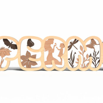 Intra απο ξύλο plywood 3mm-4mm πάχος – Supermom 3D, με Mother's Δίασταση 20x20 cm INTRAFABR-120628541 - Image 1