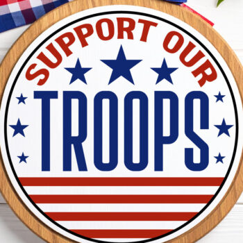 Intra απο ξύλο plywood 3mm-4mm πάχος – Υποστηρίξτε τα στρατεύματά μας Στρογγυλή πινακίδα Δίασταση  20x20 cm INTRAFABR-123525727 - Image 1