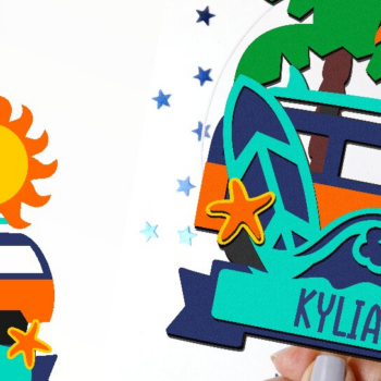 Intra απο ξύλο plywood 3mm-4mm πάχος – Surf Cake Topper 3D Δίασταση  20x20 cm INTRAFABR-101621757 - Image 1