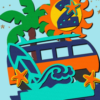 Intra απο ξύλο plywood 3mm-4mm πάχος – Surf Cake Topper 3D Δίασταση  20x20 cm INTRAFABR-101621757 - Image 4