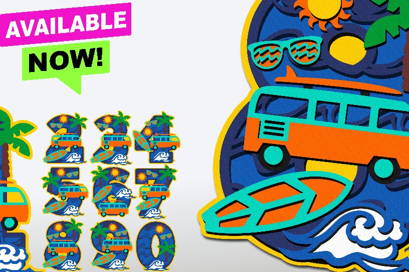 Intra απο ξύλο plywood 3mm-4mm πάχος – Surf Numbers Δίασταση  20x20 cm INTRAFABR-38664690