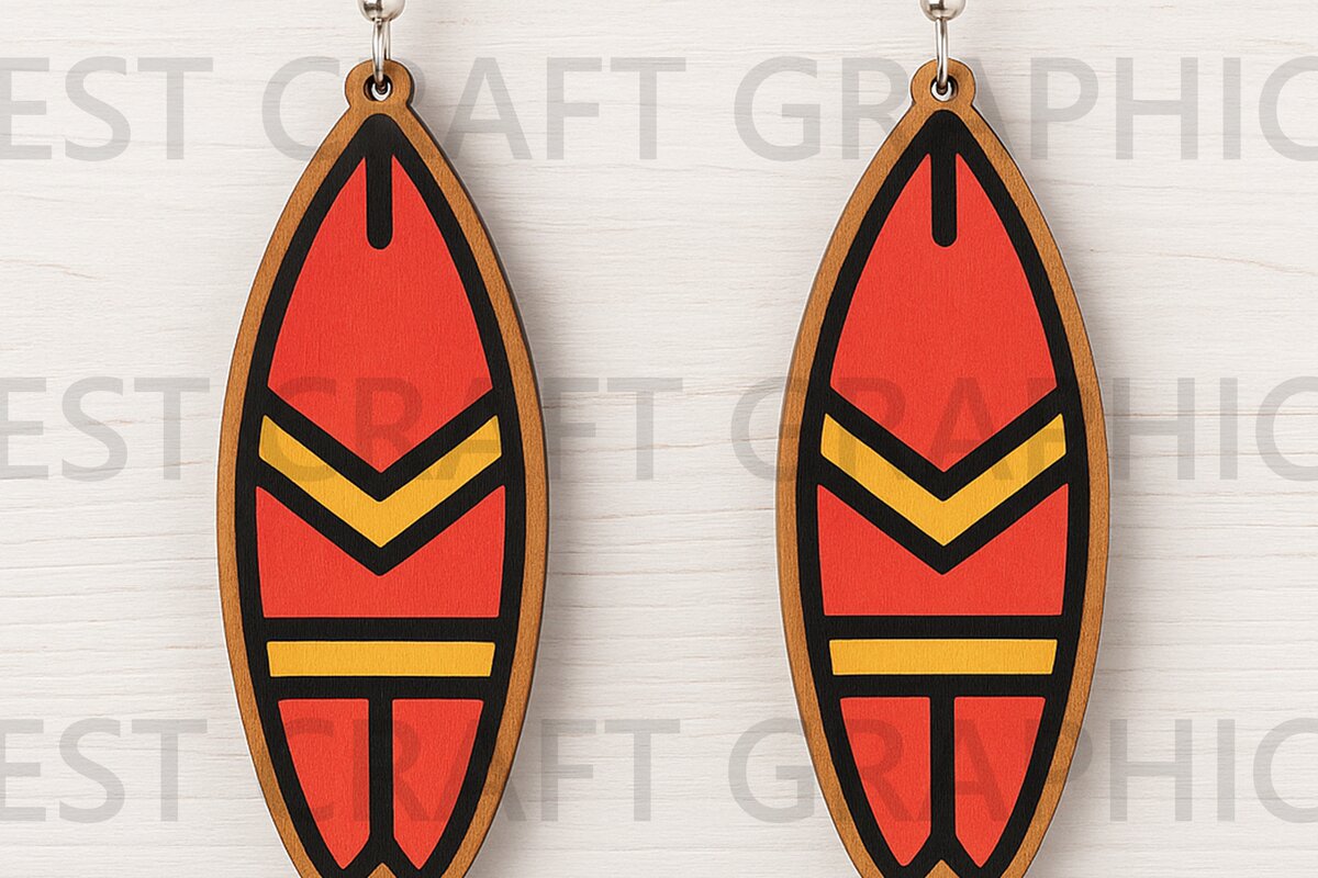 Intra απο ξύλο plywood 3mm-4mm πάχος – Σκουλαρίκια σερφ Σκουλαρίκια Δίασταση  5x5 cm INTRAFABR-123127315