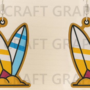 Intra απο ξύλο plywood 3mm-4mm πάχος – Σκουλαρίκια κοπής με λέιζερ σανίδα του σερφ Δίασταση  5x5 cm INTRAFABR-123396239 - Image 1