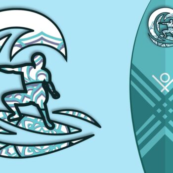 Intra απο ξύλο plywood 3mm-4mm πάχος – Surfer, 3d Mandala Δίασταση  20x20 cm INTRAFABR-24965053 - Image 5