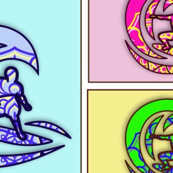 Intra απο ξύλο plywood 3mm-4mm πάχος – Surfer, 3d Mandala Δίασταση  20x20 cm INTRAFABR-24965053 - Image 10