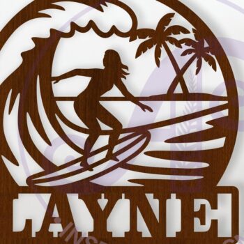 Intra απο ξύλο plywood 3mm-4mm πάχος – Surfer Γυναικείο Όνομα Wall Art SV, Δίασταση  40x30 cm INTRAFABR-122343304 - Image 1