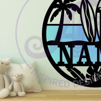 Intra απο ξύλο plywood 3mm-4mm πάχος – Σήμα ονόματος παραλίας Surfers Δίασταση  20x20 cm INTRAFABR-93809937 - Image 2