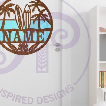 Intra απο ξύλο plywood 3mm-4mm πάχος – Σήμα ονόματος παραλίας Surfers Δίασταση  20x20 cm INTRAFABR-93809937 - Image 4