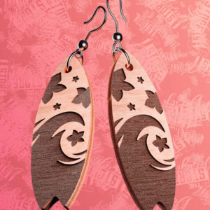 Intra απο ξύλο plywood 3mm-4mm πάχος – Σκουλαρίκια Surfing Δίασταση  5x5 cm INTRAFABR-76366277