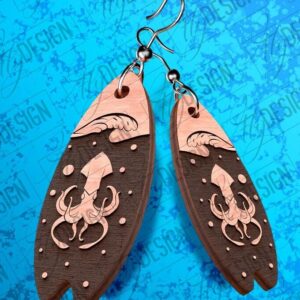 Intra απο ξύλο plywood 3mm-4mm πάχος – Σκουλαρίκια Surfing Δίασταση  5x5 cm INTRAFABR-78562793