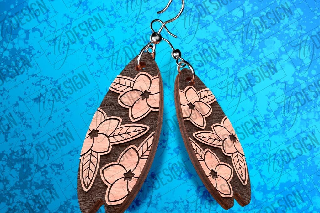 Intra απο ξύλο plywood 3mm-4mm πάχος – Σκουλαρίκια Surfing Δίασταση  5x5 cm INTRAFABR-78562971