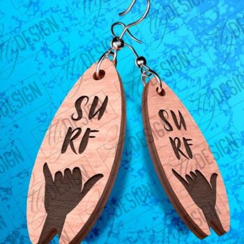 Intra απο ξύλο plywood 3mm-4mm πάχος – Σκουλαρίκια Surfing Δίασταση  5x5 cm INTRAFABR-78562991 - Image 1