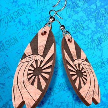 Intra απο ξύλο plywood 3mm-4mm πάχος – Σκουλαρίκια Surfing Δίασταση  5x5 cm INTRAFABR-78563007 - Image 1