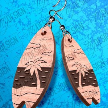 Intra απο ξύλο plywood 3mm-4mm πάχος – Σκουλαρίκια Surfing Δίασταση  5x5 cm INTRAFABR-78563063 - Image 7