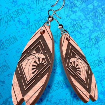 Intra απο ξύλο plywood 3mm-4mm πάχος – Σκουλαρίκια Surfing Δίασταση  5x5 cm INTRAFABR-78563063 - Image 11