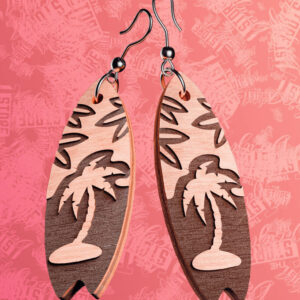 Intra απο ξύλο plywood 3mm-4mm πάχος – Σκουλαρίκια Surfing Δίασταση  5x5 cm INTRAFABR-76366001