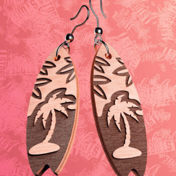 Intra απο ξύλο plywood 3mm-4mm πάχος – Σκουλαρίκια Surfing Δίασταση  5x5 cm INTRAFABR-76366001 - Image 1