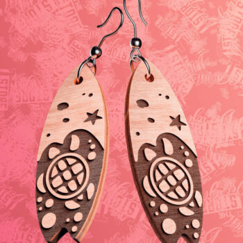 Intra απο ξύλο plywood 3mm-4mm πάχος – Σκουλαρίκια Surfing Δίασταση  5x5 cm INTRAFABR-76366104 - Image 1