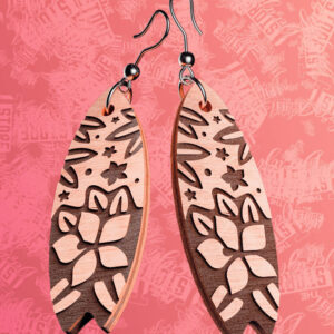 Intra απο ξύλο plywood 3mm-4mm πάχος – Σκουλαρίκια Surfing Δίασταση  5x5 cm INTRAFABR-76366177