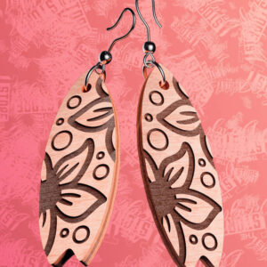 Intra απο ξύλο plywood 3mm-4mm πάχος – Σκουλαρίκια Surfing Δίασταση  5x5 cm INTRAFABR-76366219