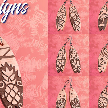 Intra απο ξύλο plywood 3mm-4mm πάχος – Σκουλαρίκια Surfing Δίασταση  5x5 cm INTRAFABR-76365906 - Image 1