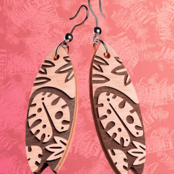 Intra απο ξύλο plywood 3mm-4mm πάχος – Σκουλαρίκια Surfing Δίασταση  5x5 cm INTRAFABR-76365906 - Image 5