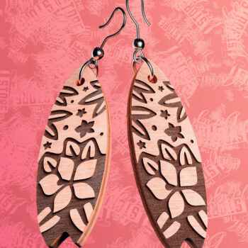 Intra απο ξύλο plywood 3mm-4mm πάχος – Σκουλαρίκια Surfing Δίασταση  5x5 cm INTRAFABR-76365906 - Image 6