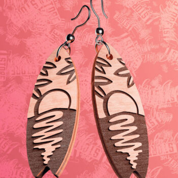 Intra απο ξύλο plywood 3mm-4mm πάχος – Σκουλαρίκια Surfing Δίασταση  5x5 cm INTRAFABR-76365906 - Image 8