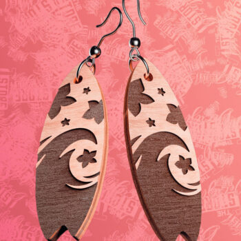 Intra απο ξύλο plywood 3mm-4mm πάχος – Σκουλαρίκια Surfing Δίασταση  5x5 cm INTRAFABR-76365906 - Image 9