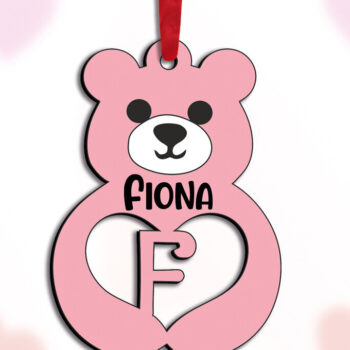 Intra απο ξύλο plywood 3mm-4mm πάχος – SVG Bear Love Letter για την Ημέρα του Αγίου Βαλεντίνου F Δίασταση  20x20 cm INTRAFABR-115171786 - Image 1