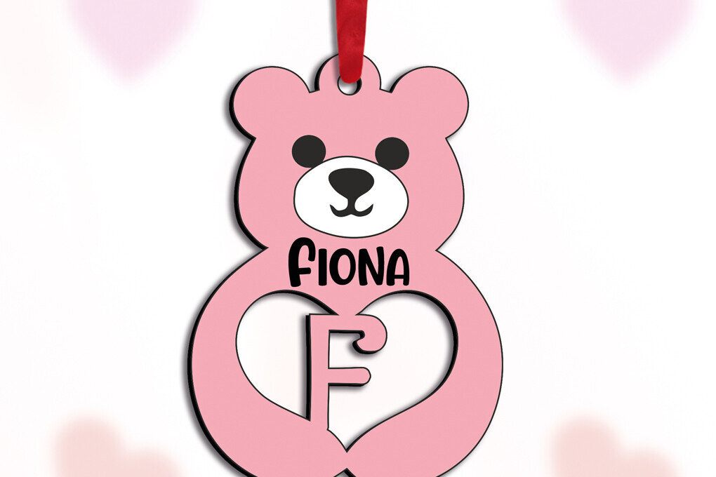 Intra απο ξύλο plywood 3mm-4mm πάχος – SVG Bear Love Letter για την Ημέρα του Αγίου Βαλεντίνου F Δίασταση  20x20 cm INTRAFABR-115171786