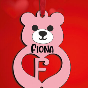 Intra απο ξύλο plywood 3mm-4mm πάχος – SVG Bear Love Letter για την Ημέρα του Αγίου Βαλεντίνου F Δίασταση  20x20 cm INTRAFABR-115171786 - Image 2