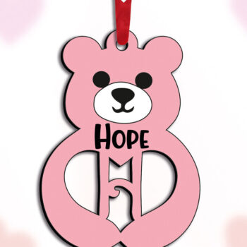 Intra απο ξύλο plywood 3mm-4mm πάχος – SVG Bear Love Letter για την Ημέρα του Αγίου Βαλεντίνου H Δίασταση  20x20 cm INTRAFABR-115304139 - Image 1